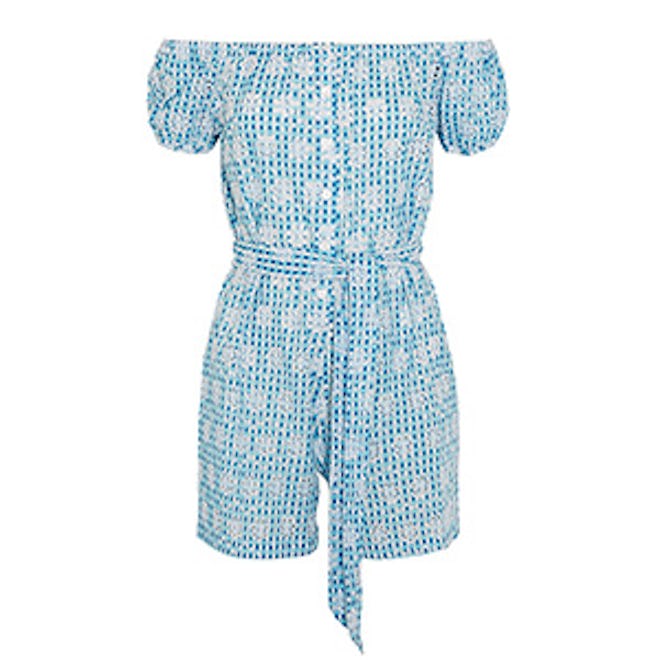 Magda Broderie Anglaise Gingham Cotton Playsuit