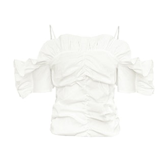 Brie Linen Ruffled Strappy Top