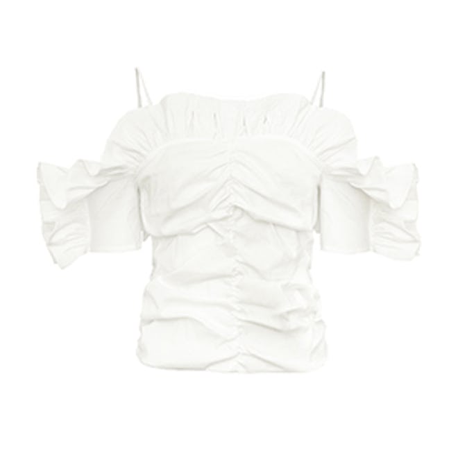 Brie Linen Ruffled Strappy Top