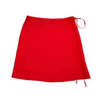 Season Mini Wrap Linen Skirt