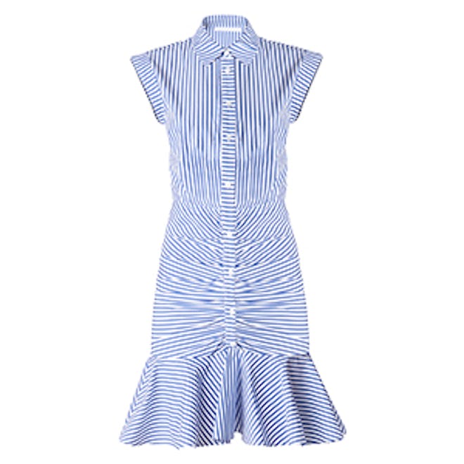 Bell Button Down Ruched Shirt Dress