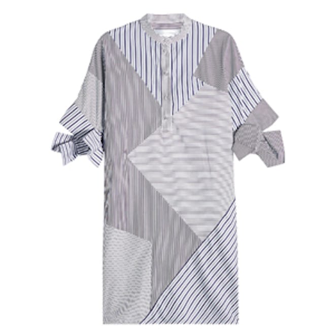 Striped Cotton Dress with Bow Sleeves