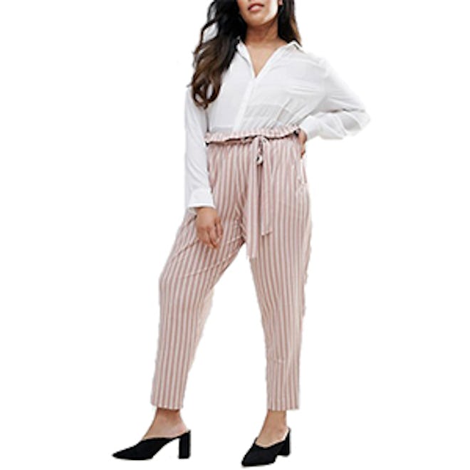 Peg Pants with Oversized Bow in Stripe