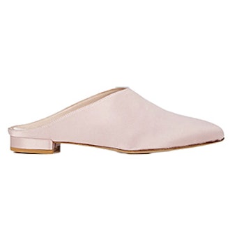 Satin Pointed-Toe Mules