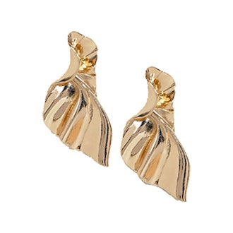 Gold Folded Metal Earrings