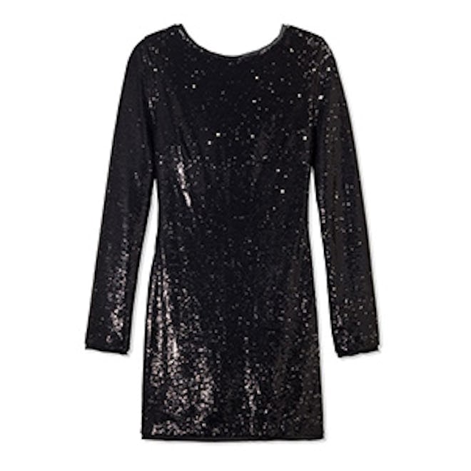 Black Racko Open-Back Bow Detail Sequin Mini Dress