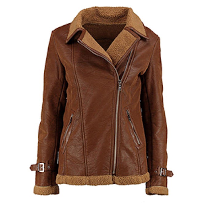 Lauren Faux Shearling Aviator Jacket