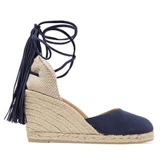 Carina Fringed Suede Wedge Espadrilles