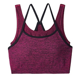 Aloni Midi Bra Magenta Heather/Black