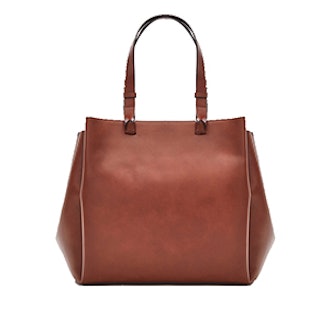 Leather Tote Bag With Knotted Details