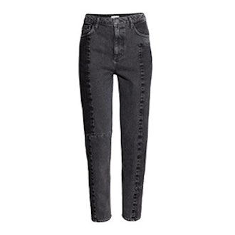Straight High Patchwork Jeans