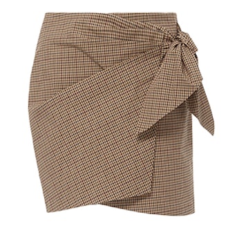 Ninon Gingham Wrap Mini Skirt