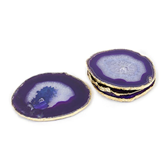 Purple and Gold Agate Coasters
