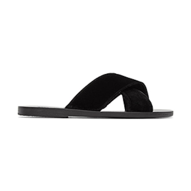 Black Velvet Thais Sandals