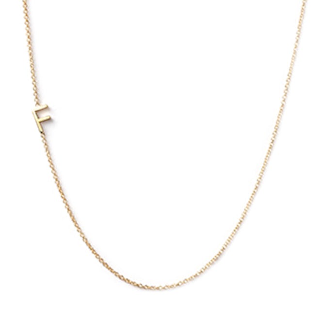 14K Gold Asymmetrical Letter Necklace