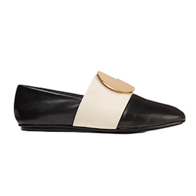 Caia Embellished Two-Tone Leather Loafers