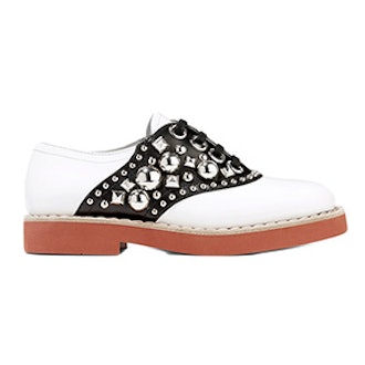 Studded Two-Tone Leather Brogues