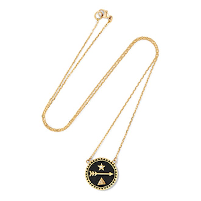Dream 18-Karat Gold, Diamond And Enamel Necklace