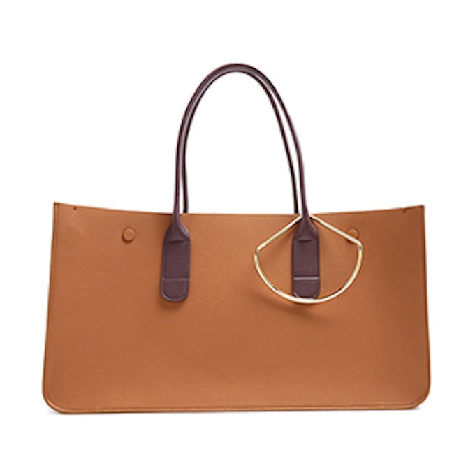Louise Contrast-Handle Leather Tote