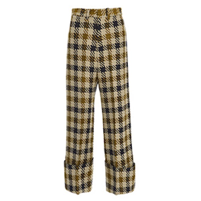 Houndstooth Wool Cuffed Pant