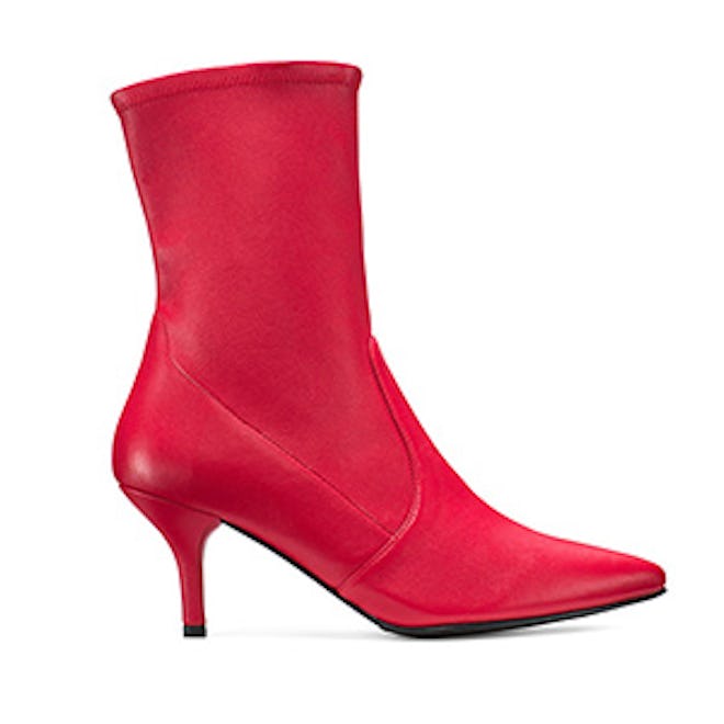 The Cling Bootie in Red Leather
