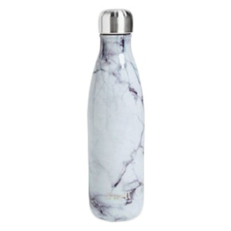 White Marble Insulated Stainless Steel Water Bottle