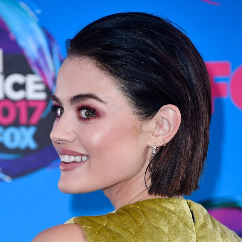 Lucy Hale smiling for a photo at The 2017 Teen Choice Awards
