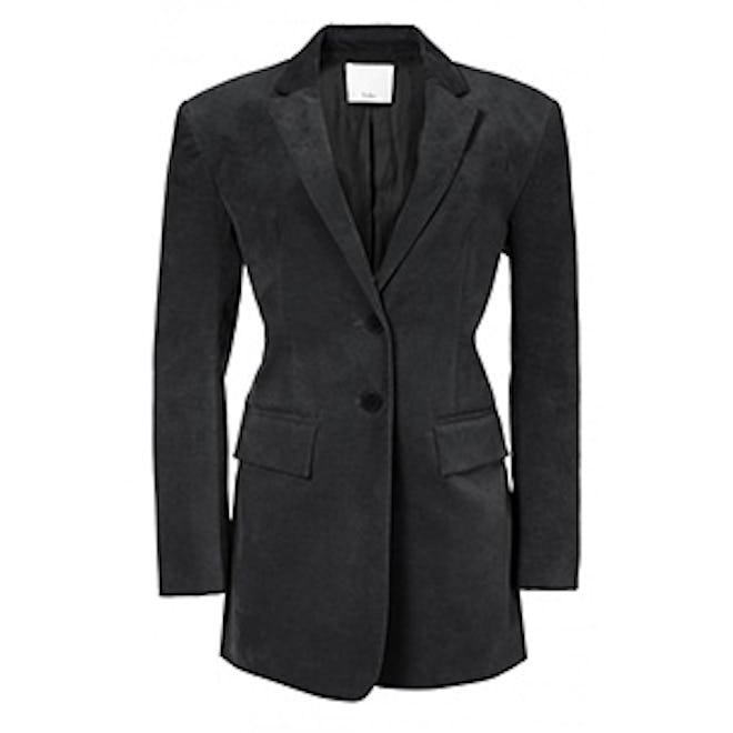 Moleskin Oversized Blazer With Removable Straps