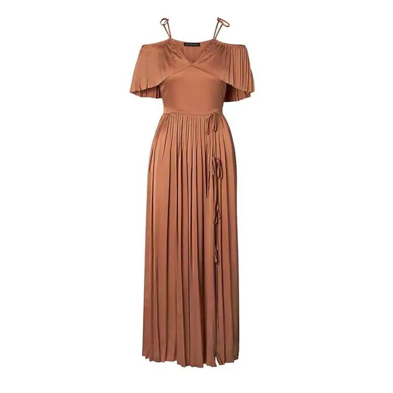 chinese dress ladies Satin Twist-Shoulder Maxi Dress  Banana Republic