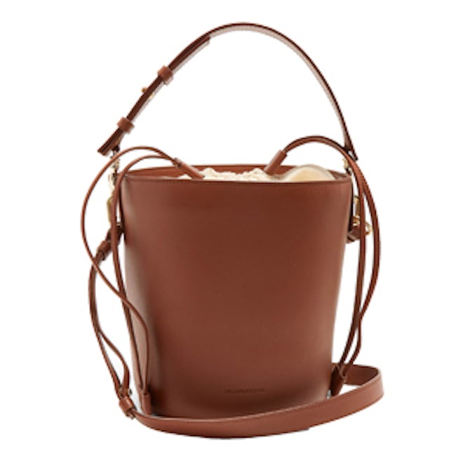 Bucket Leather and Canvas Tote