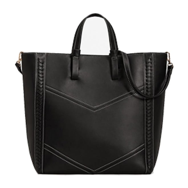 Contrast Seam Shopper Bag