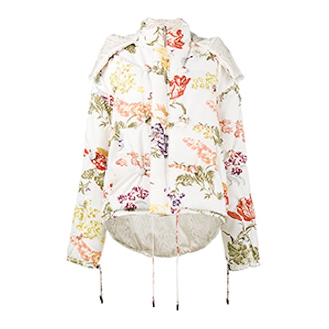 Reversible Floral Print Puffer Jacket