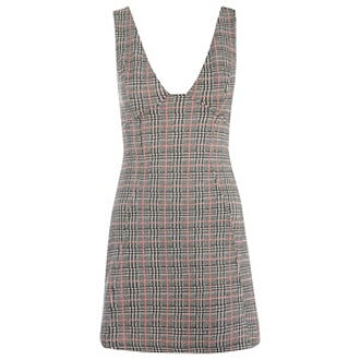 Petite Checked A-Line Pinafore Dress