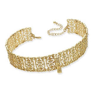 M.Haskell for Gold-Tone Crystal Lace Choker Necklace