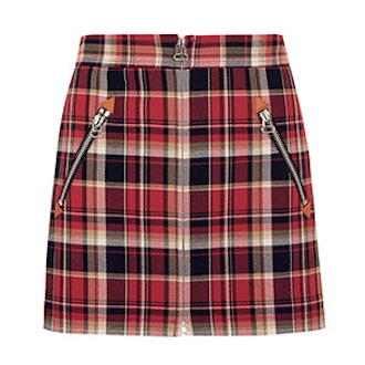 Leah Tartan Cotton Mini Skirt