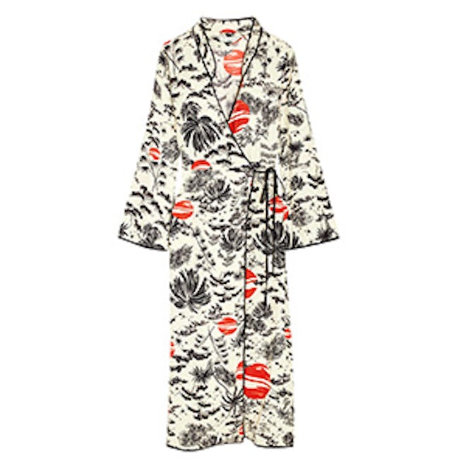 Cindy Printed Crepe Wrap Dress