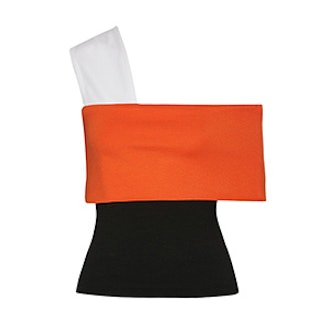 Color-Block One-Shoulder Stretch-Knit Top