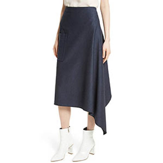 Origami Asymmetrical Twill Skirt