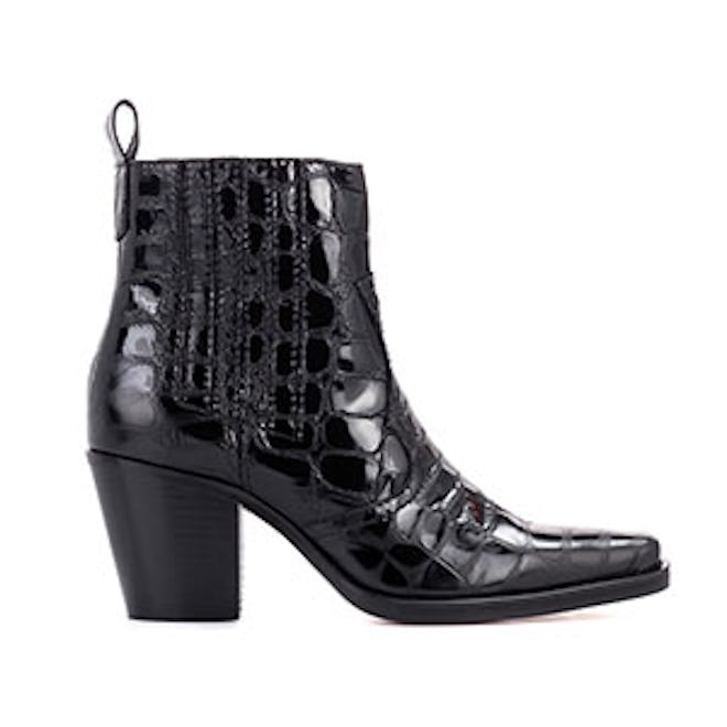 Callie Embossed-Leather Ankle Boots