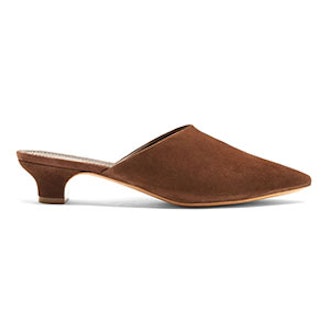 Point-Toe Suede Mules