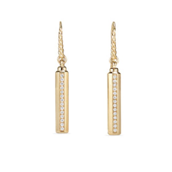 Barrels Drop Earrings With Diamonds In 18K Gold