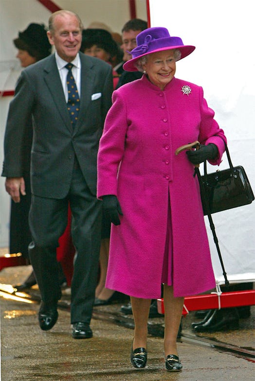 Prince Philip walking two paces behind the Queen
