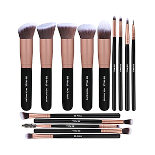 BS-MALL Premium 14 Pcs Synthetic Foundation Powder Concealers Eye Shadows Silver Black Makeup Brush ...