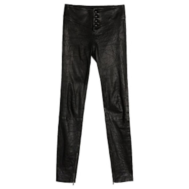 Ellery Ankle Zip Black Leather Pants