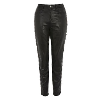 Leather Lace Up Trousers