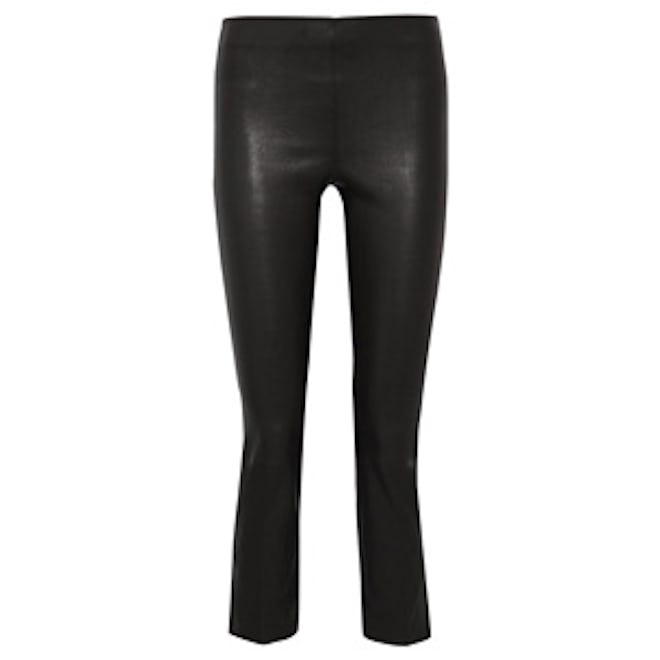 Cropped Leather Leggings