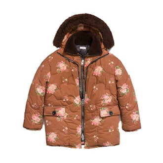 Oversized Eiderdown Printed Puffer Jacket