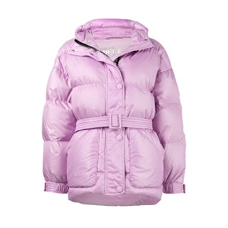 Purple Michelin Belted Puffer Jacket