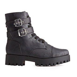 Buckled Lug Sole Combat Boots