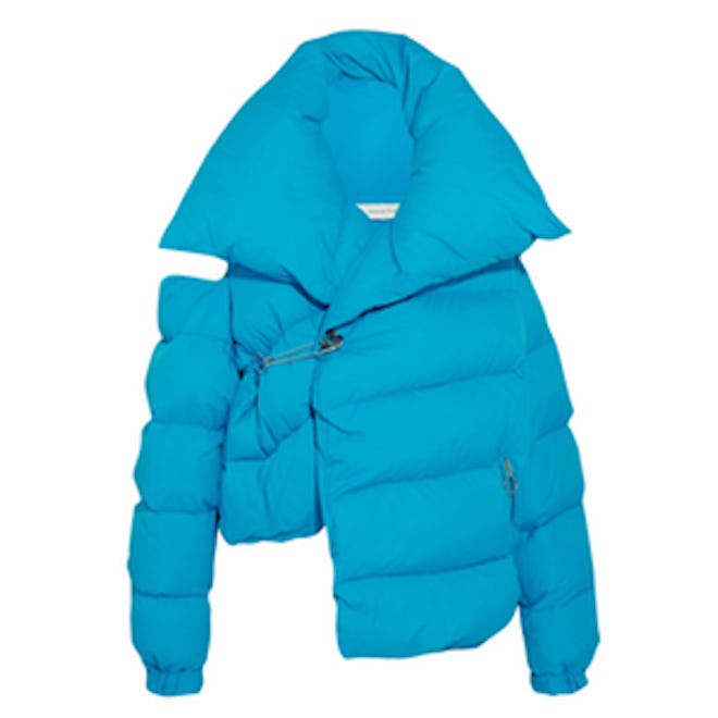 Cold-Shoulder Quilted Shell Down Jacket